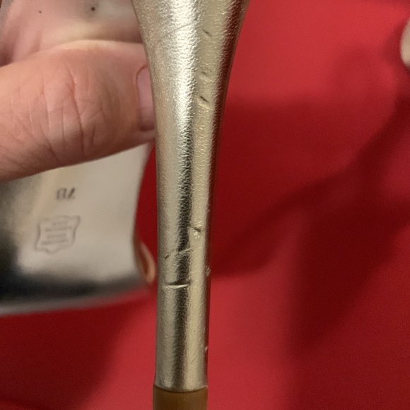 Brand new without tags leather gold  and rhinestone sandals - Picture 6 of 7